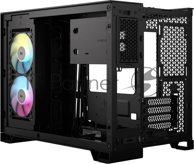 Корпус без блока питания Case Corsair iCUE LINK 2500X RGB, Midi-Tower, TG, 2x120mm RGB, 2xUSB-A 3.2, 1xUSB 3.2 Type-C, mATX, mITX Black