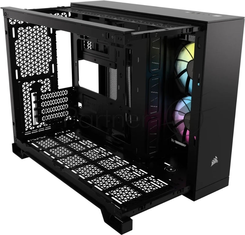 Корпус без блока питания Case Corsair iCUE LINK 2500X RGB, Midi-Tower, TG, 2x120mm RGB, 2xUSB-A 3.2, 1xUSB 3.2 Type-C, mATX, mITX Black