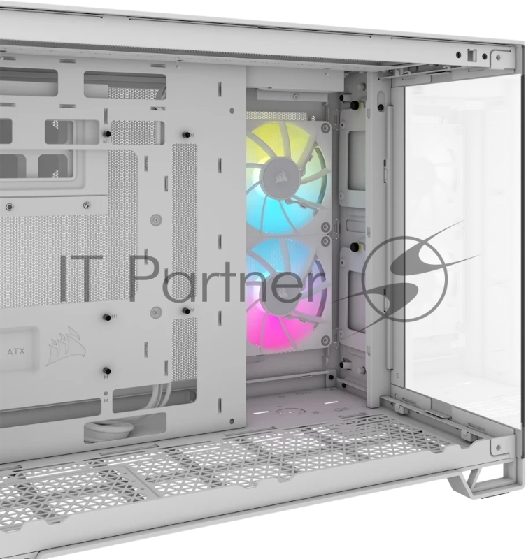 Корпус без блока питания Case Corsair iCUE LINK 2500X RGB, Midi-Tower, TG, 2x120mm RGB, 2xUSB-A 3.2, 1xUSB 3.2 Type-C, mATX, mITX White