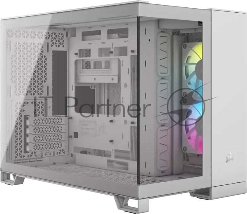 Корпус без блока питания Case Corsair iCUE LINK 2500X RGB, Midi-Tower, TG, 2x120mm RGB, 2xUSB-A 3.2, 1xUSB 3.2 Type-C, mATX, mITX White