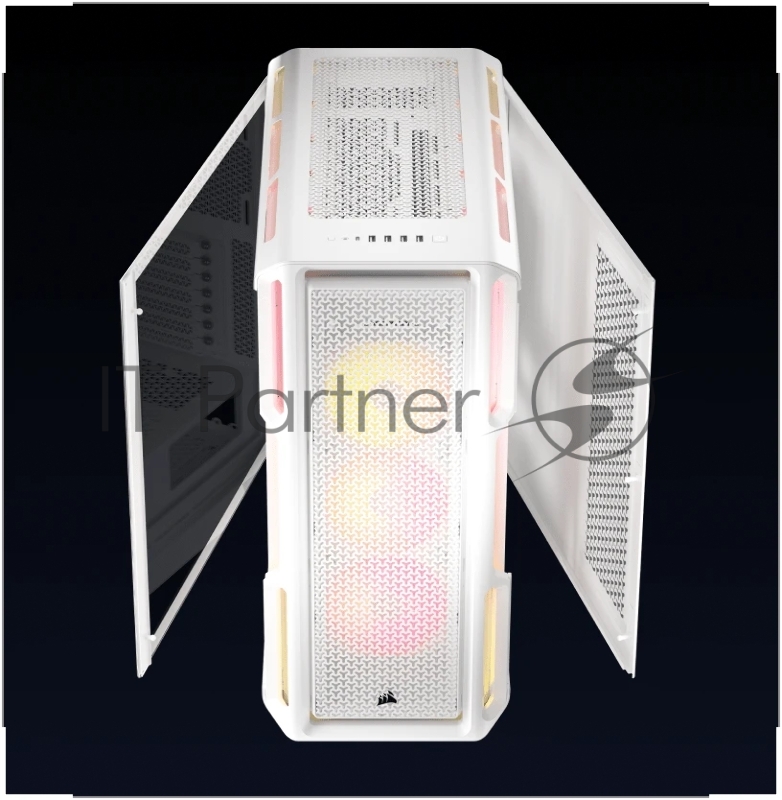 Корпус без блока питания Case Corsair iCUE LINK 5000T LX RGB, Midi-Tower, TG, 3x120mm RGB, 4xUSB-A 3.2, 1xUSB 3.2 Type-C, E-ATX, ATX, mATX, mITX White