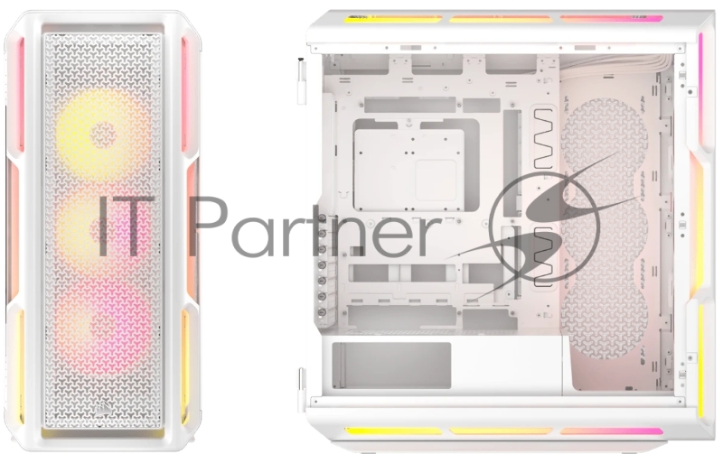 Корпус без блока питания Case Corsair iCUE LINK 5000T LX RGB, Midi-Tower, TG, 3x120mm RGB, 4xUSB-A 3.2, 1xUSB 3.2 Type-C, E-ATX, ATX, mATX, mITX White