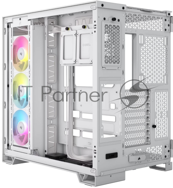Корпус без блока питания Case Corsair iCUE LINK 6500X RGB, Midi-Tower, TG, 3x120mm RGB, 4xUSB-A 3.2, 1xUSB 3.2 Type-C, E-ATX, ATX, mATX, mITX White