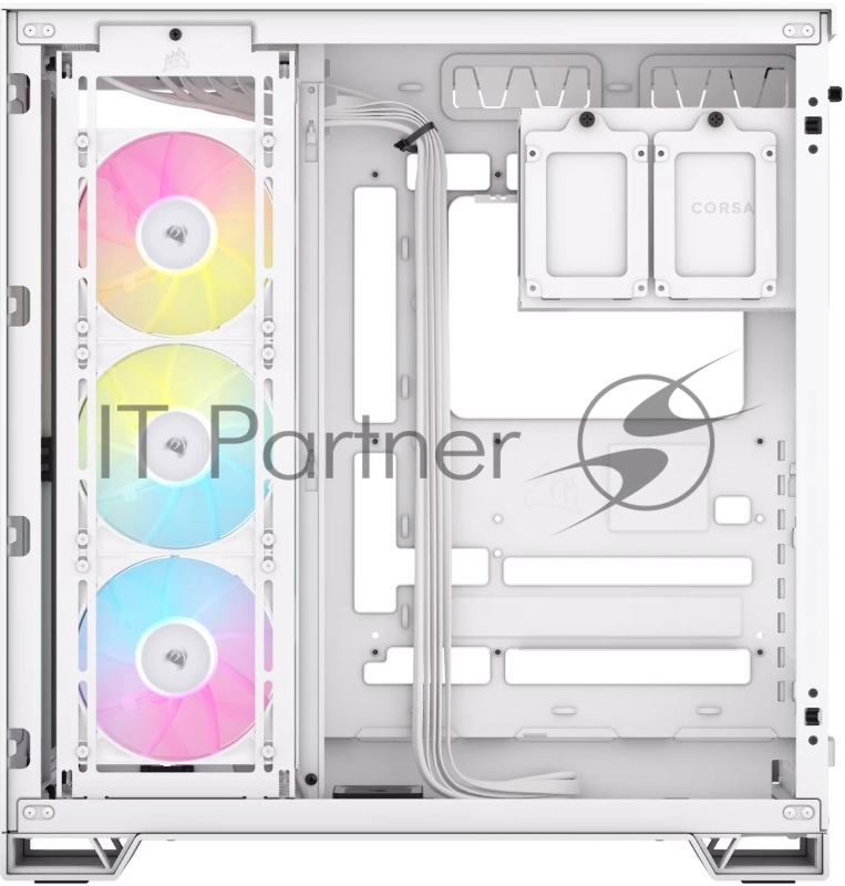 Корпус без блока питания Case Corsair iCUE LINK 6500X RGB, Midi-Tower, TG, 3x120mm RGB, 4xUSB-A 3.2, 1xUSB 3.2 Type-C, E-ATX, ATX, mATX, mITX White