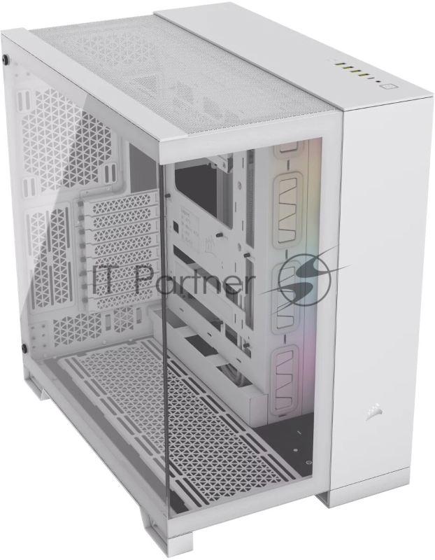 Корпус без блока питания Case Corsair iCUE LINK 6500X RGB, Midi-Tower, TG, 3x120mm RGB, 4xUSB-A 3.2, 1xUSB 3.2 Type-C, E-ATX, ATX, mATX, mITX White