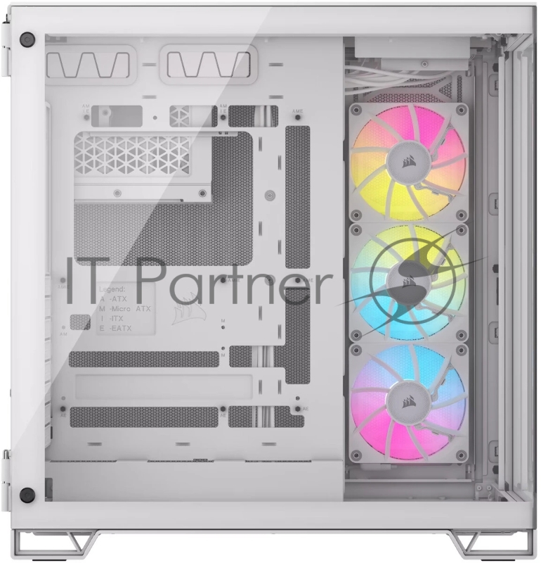 Корпус без блока питания Case Corsair iCUE LINK 6500X RGB, Midi-Tower, TG, 3x120mm RGB, 4xUSB-A 3.2, 1xUSB 3.2 Type-C, E-ATX, ATX, mATX, mITX White