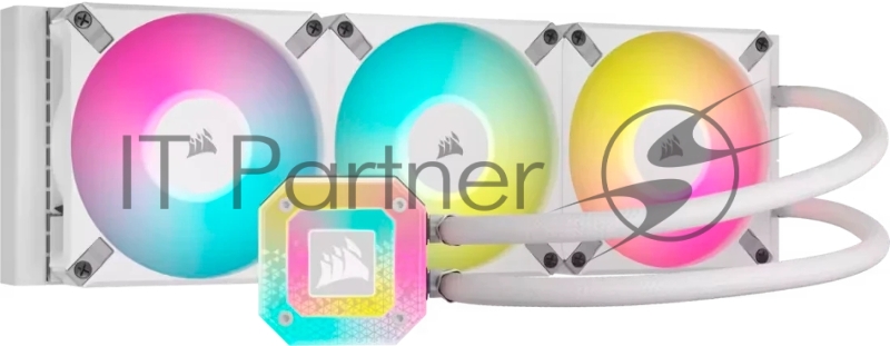Система жидкостного охлаждения Water Cooling System Corsair iCUE H150i ELITE CAPELLIX XT (360mm, White, RGB/ Fans: 3x120mm, 65.57CFM, 37dBA, 2100RPM/Rad thickness 27mm/ S: 1851, 1700, 1200, 115X, AM5, AM4)