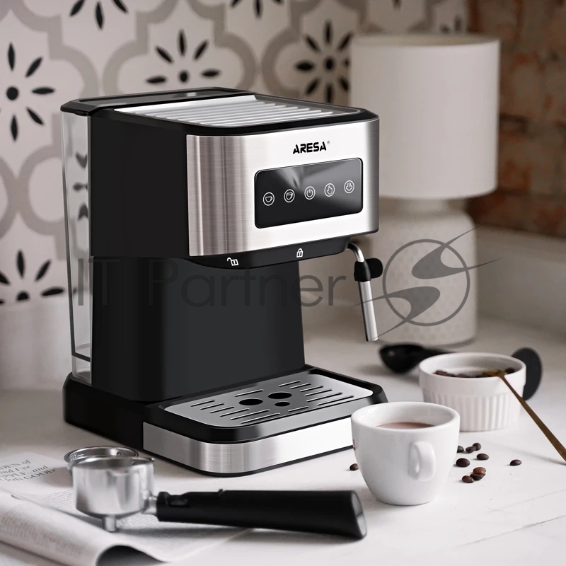 Кофеварка рожковая ARESA AR-1612 чёрный, исп. кофе - молотый, 1,5 л, 1100 Вт, 15 бар