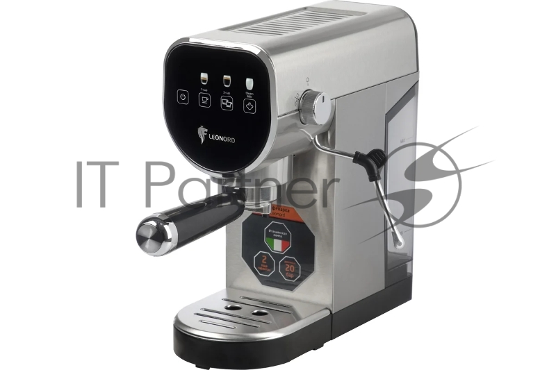 Кофеварка рожковая LEONORD LE-1752 (108135) черный/стальной, исп. кофе - молотый, 0,8 л, 1360 Вт, 20 бар