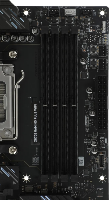 Материнская плата MSI X870E GAMING PLUS WIFI X870E, AM5, 4*DDR5, 3*PCIEx16, 1*PCIEx1, 3*M.2, 2*TypeC, 2*USB3.2Gen2, 6*USB3.2Gen1, 10*USB2.0, 4*SATA3.0, 5G, 1*Type-C(DP), HDMI, ATX, RTL