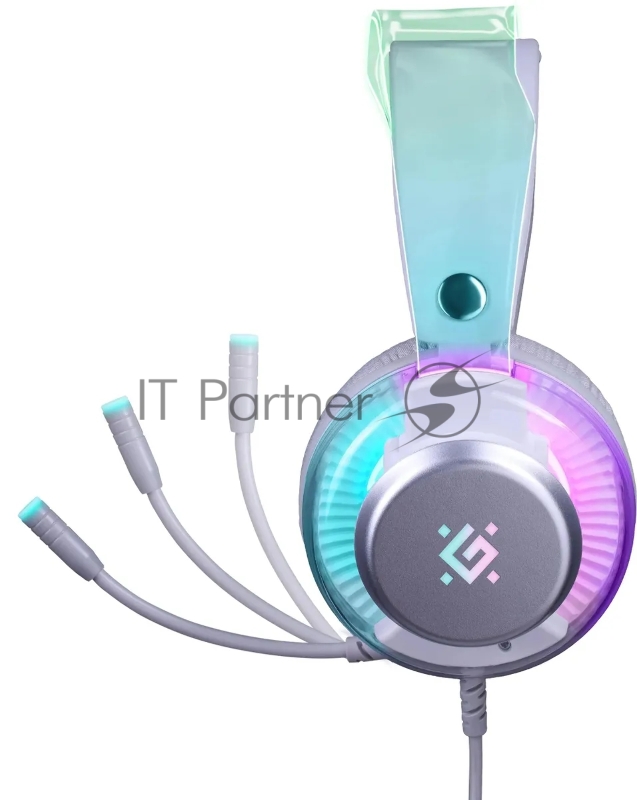 Игровая гарнитура DEFENDER (62490) Glitch белый, RGB