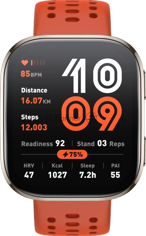 Смарт-часы Amazfit Bip 6 A2435 1.97 AMOLED корп.серый рем.красный разм.брасл.:130-195мм (6970100377880)