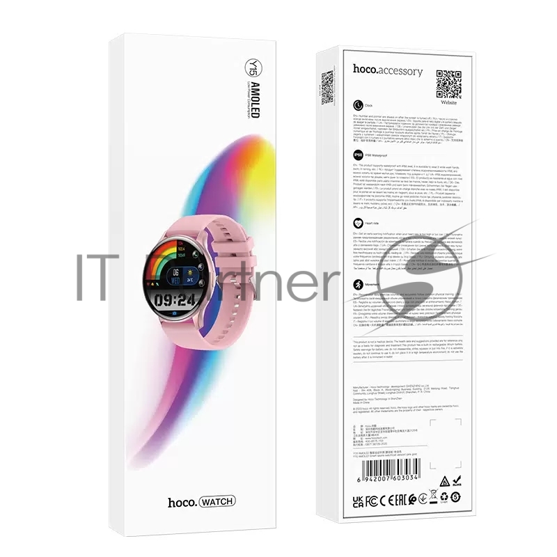Смарт-часы HOCO (6942007603034) Y15 Pink 1.43 Gold