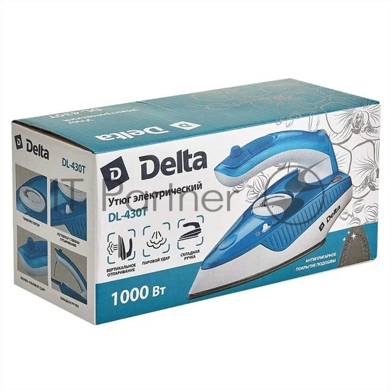 Утюг DELTA DL-430Т белый с синим