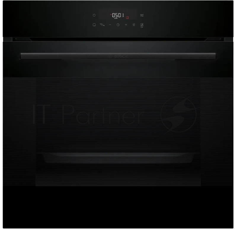 Электрический духовой шкаф Bosch HJG852YB0T Serie 6, 60 см, 66 л, черный,сенсорное управление, 8 режимов+AutoPilot 30(30 автоматических программ), LCD-дисплей, галогенное освещение, самоочистка EcoClean,Soft Open and Soft Close door,телескопические н