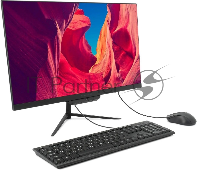 Моноблок Digma Pro Base 23.8 Full HD i3 12100 (3.3) 8Gb SSD512Gb UHDG 730 CR Windows 11 Pro GbitEth WiFi BT 90W клавиатура мышь Cam черный 1920x1080