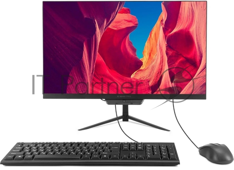 Моноблок Digma Pro Base 23.8 Full HD i3 12100 (3.3) 8Gb SSD512Gb UHDG 730 CR Windows 11 Pro GbitEth WiFi BT 90W клавиатура мышь Cam черный 1920x1080