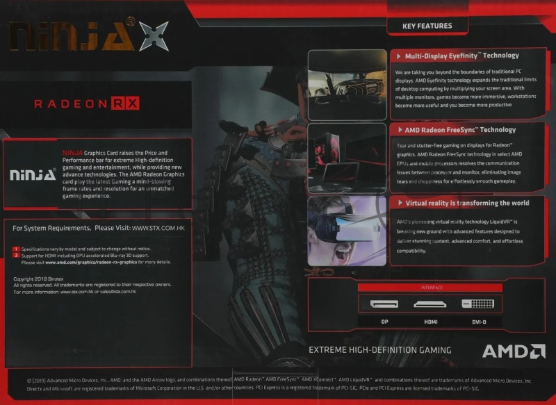 Видеокарта Ninja (Sinotex) RX550 8GB GDDR5 128bit DVI DP HDMI 1FAN RTL