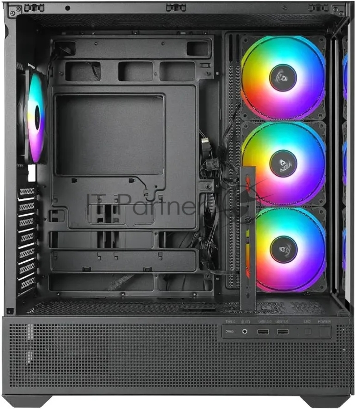 Корпус Azza TIARA черный без БП ATX 4x120mm 2xUSB3.0 1xUSB3.1 audio bott PSU