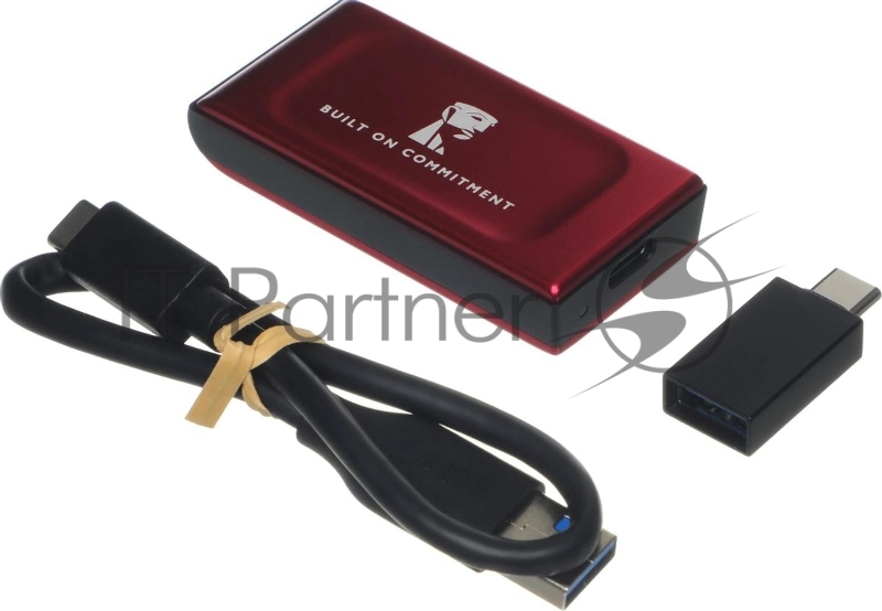 Твердотельный накопитель/ Kingston External SSD XS1000R BOC, 1000GB, Type-C/A, USB 3.2 Gen 2, R/W 1050/1000MB/s, 70x33x14mm, 69g., Red (60 мес)