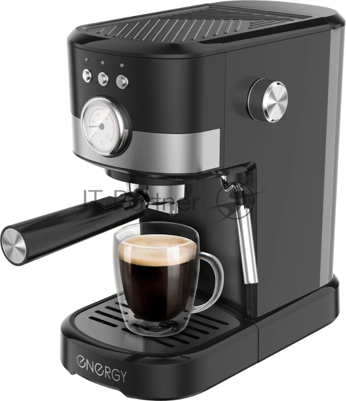 Кофеварка рожковая ENERGY EN-256R (108169) чёрный, исп. кофе - молотый, 1,2 л, 1100 Вт, 15 бар