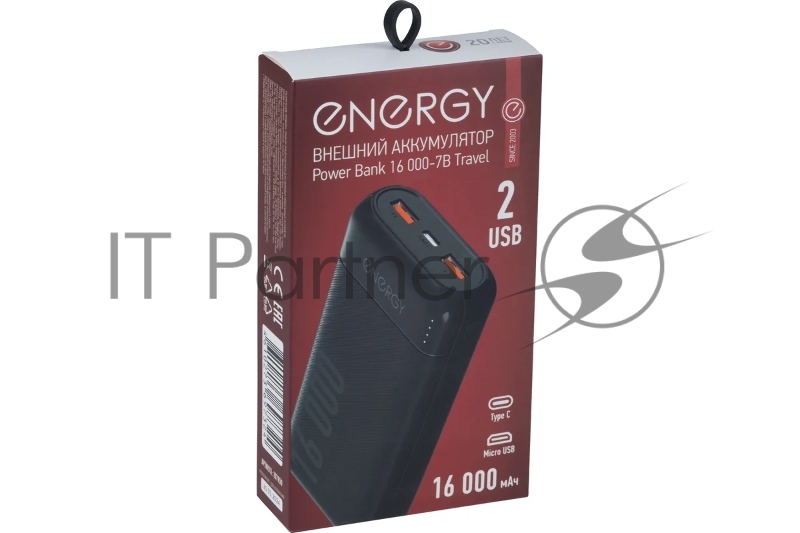 Внешний аккумулятор ENERGY Power Bank 16 000-7B Travel (107850)