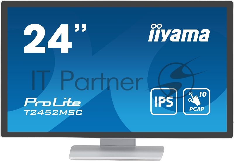 Монитор Iiyama 23.8 ProLite T2452MSC-W1 белый IPS LED 14ms 16:9 HDMI M/M матовая 1000:1 400cd 178гр/178гр 1920x1080 60Hz DP FHD USB Touch 5.6кг