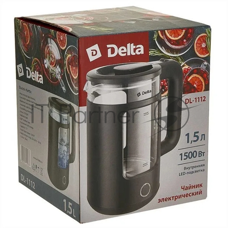 Чайник электрический DELTA DL-1112 черный