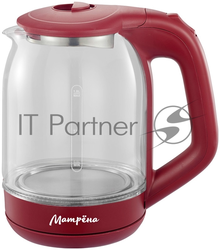 Чайник электрический МАТРЁНА MA-006 стекло вишневый