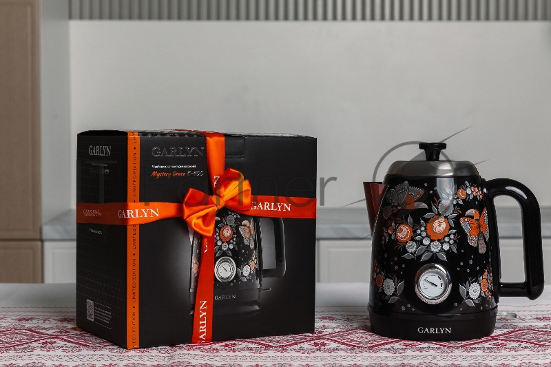 Чайник электрический GARLYN Flower Grace K-400 -черный