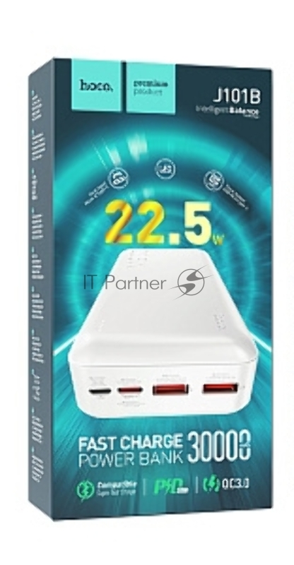 Портативный аккумулятор HOCO (6931474782526) J101B Astute 30000 mAh белый