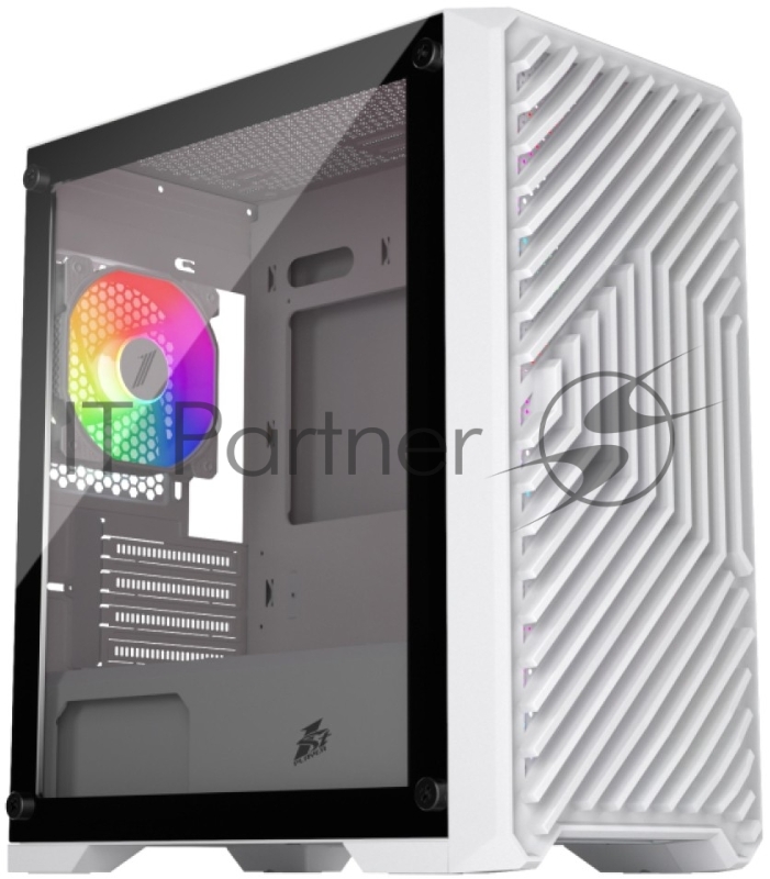 Компьютерный корпус 1STPLAYER TRILOBITE T5 White / mATX, TG / 4x120mm LED fans inc. / T5-WH-4F1-W