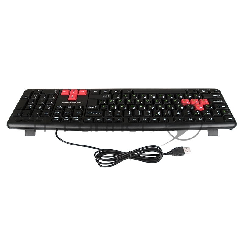 Клавиатура NAKATOMI KN-02U USB черный-красный