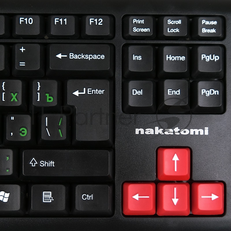 Клавиатура NAKATOMI KN-02U USB черный-красный