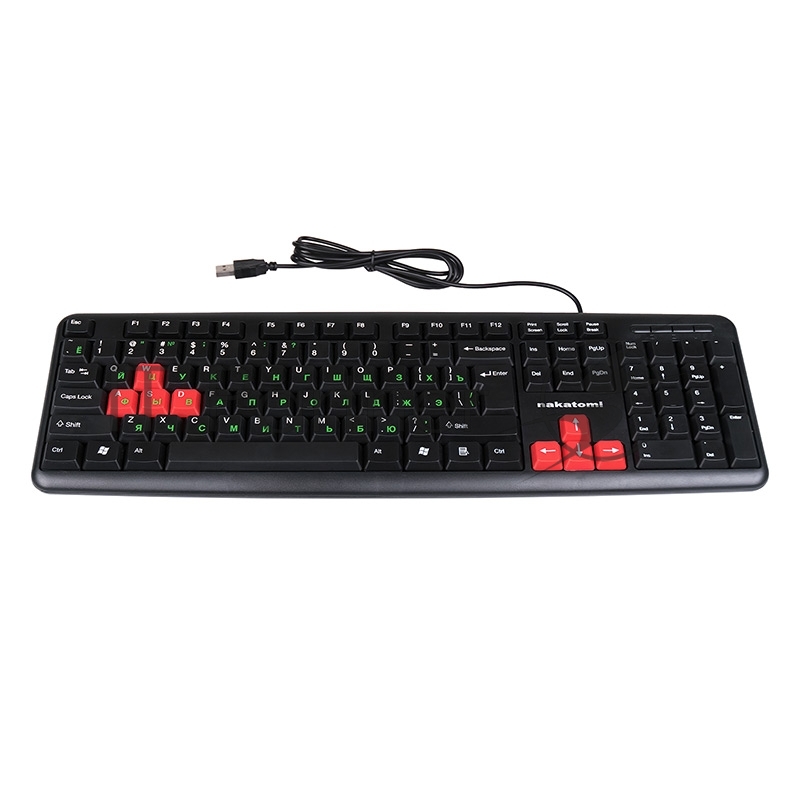 Клавиатура NAKATOMI KN-02U USB черный-красный