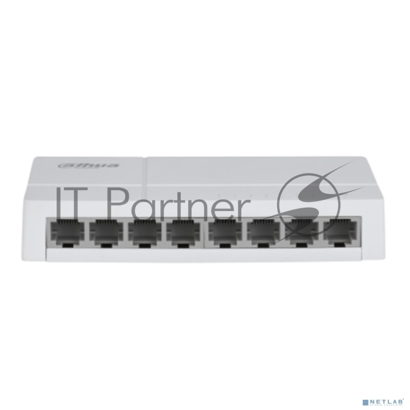 Коммутатор 8-в-1 Dahua DH-SF1008L /8 портов до 100 Мбит.с/коммутация до 1.6 Гбит.с/неуправляемый/Plug & Play/белый (DH-SF1008L)