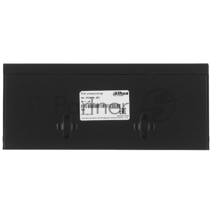 Коммутатор 8-в-1 Dahua DH-PFS3008-8ET /8 портов до 1000 Мбит.с/коммутация до 1.6 Гбит.с/неуправляемый/Plug & Play/черный (DH-PFS3008-8ET)