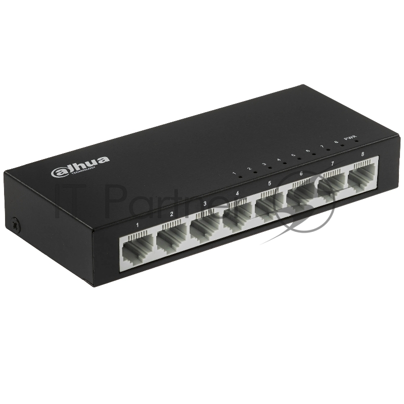 Коммутатор 8-в-1 Dahua DH-PFS3008-8ET /8 портов до 1000 Мбит.с/коммутация до 1.6 Гбит.с/неуправляемый/Plug & Play/черный (DH-PFS3008-8ET)