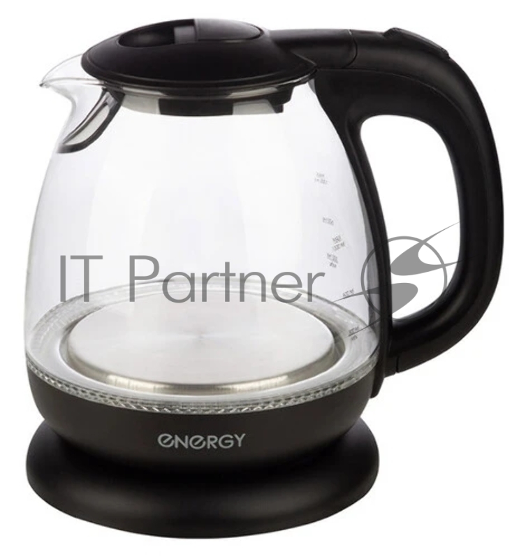 Чайник электрический Energy E-296 1л, стекло, черный, 1100Вт