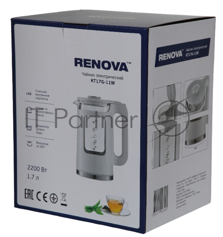 Чайник электрический RENOVA KT17G-11W