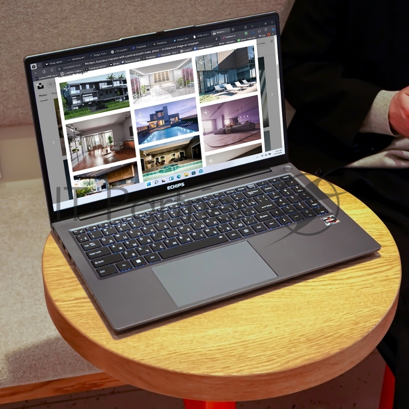 Ноутбук Echips Atlant 15.6(1920x1080 IPS (матовый))/AMD Ryzen 5 7430U(2.3Ghz)/16384Mb/512SSDGb Radeon Vega 7/Cam/BT/WiFi/54.7WHr/war 1y/1.8kg/Silver/Win11Home