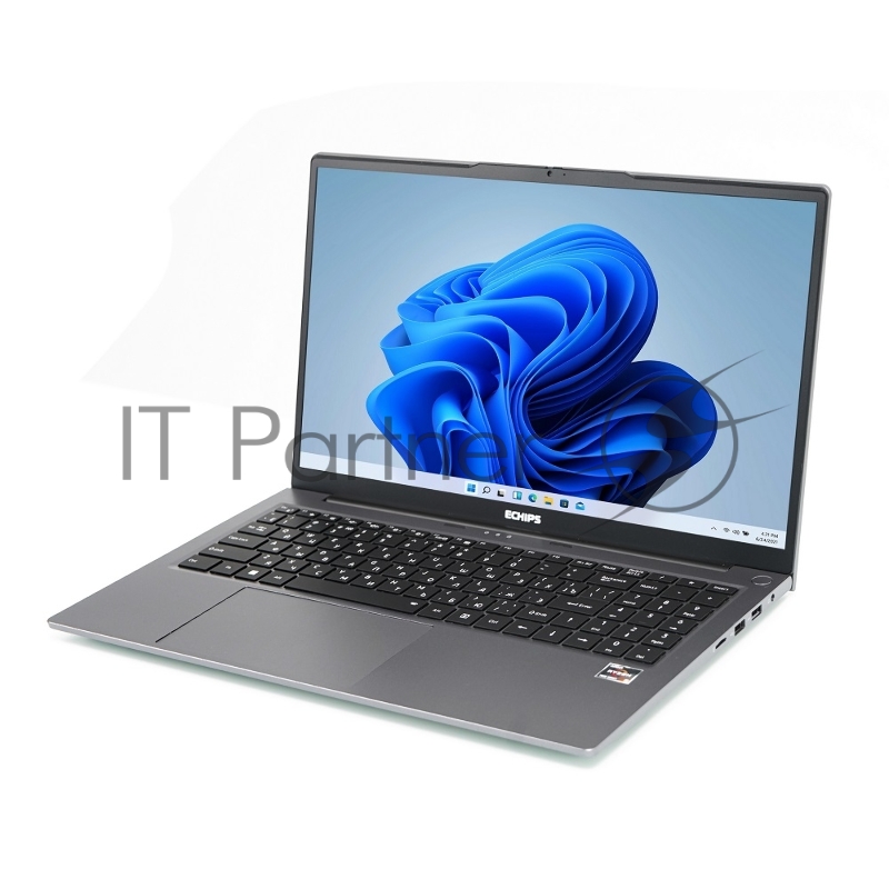 Ноутбук Echips Atlant 15.6(1920x1080 IPS (матовый))/AMD Ryzen 5 7430U(2.3Ghz)/16384Mb/512SSDGb Radeon Vega 7/Cam/BT/WiFi/54.7WHr/war 1y/1.8kg/Silver/Win11Home