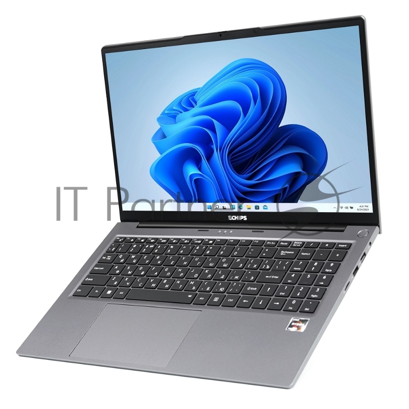 Ноутбук Echips Atlant 15.6(1920x1080 IPS (матовый))/AMD Ryzen 5 7430U(2.3Ghz)/16384Mb/512SSDGb Radeon Vega 7/Cam/BT/WiFi/54.7WHr/war 1y/1.8kg/Silver/Win11Home