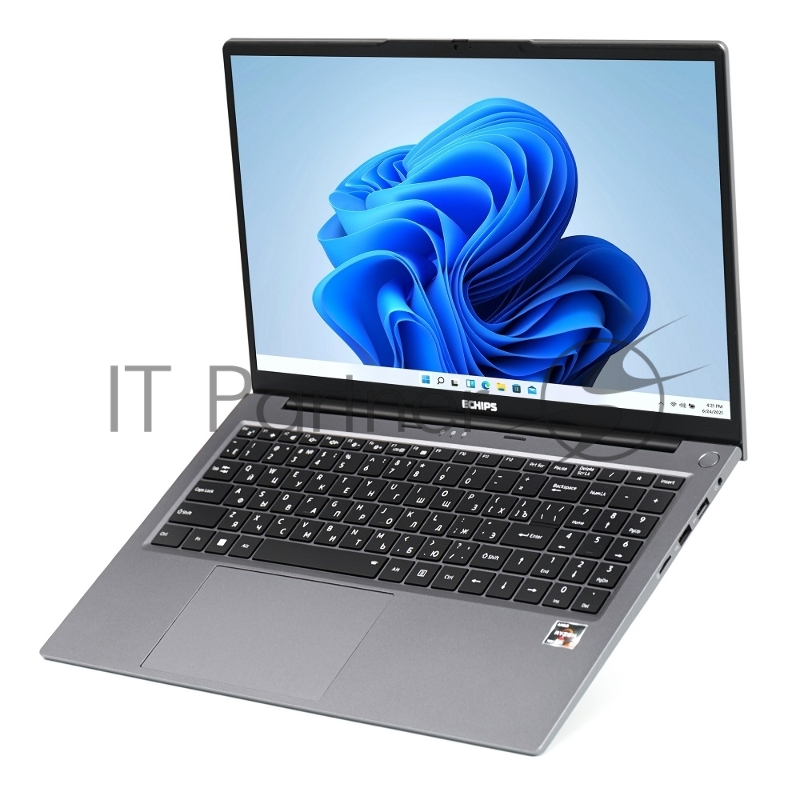 Ноутбук Echips Atlant 15.6(1920x1080 IPS (матовый))/AMD Ryzen 5 7430U(2.3Ghz)/16384Mb/512SSDGb Radeon Vega 7/Cam/BT/WiFi/54.7WHr/war 1y/1.8kg/Silver/Win11Home