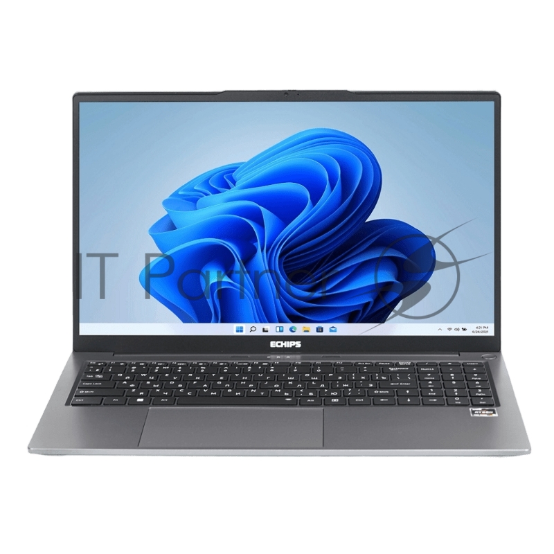 Ноутбук Echips Atlant 15.6(1920x1080 IPS (матовый))/AMD Ryzen 5 7430U(2.3Ghz)/16384Mb/512SSDGb Radeon Vega 7/Cam/BT/WiFi/54.7WHr/war 1y/1.8kg/Silver/Win11Home