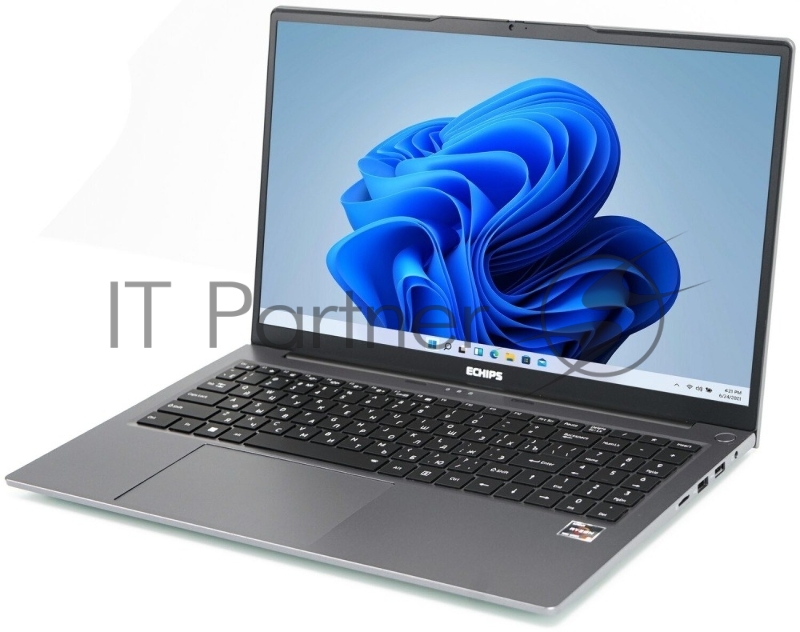 Ноутбук Echips Atlant 15.6(1920x1080 IPS (матовый))/AMD Ryzen 5 7430U(2.3Ghz)/16384Mb/512SSDGb Radeon Vega 7/Cam/BT/WiFi/54.7WHr/war 1y/1.8kg/Silver/Win11Home