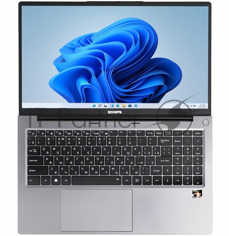 Ноутбук Echips Atlant 15.6(1920x1080 IPS (матовый))/AMD Ryzen 5 7430U(2.3Ghz)/16384Mb/512SSDGb Radeon Vega 7/Cam/BT/WiFi/54.7WHr/war 1y/1.8kg/Silver/Win11Home