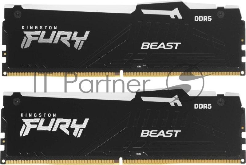 Память DDR5 2x16GB 6400MHz Kingston KF564C32BBEAK2-32 Fury Beast RGB RTL Gaming PC5-51200 CL32 DIMM 288-pin 1.4В kit single rank с радиатором Ret