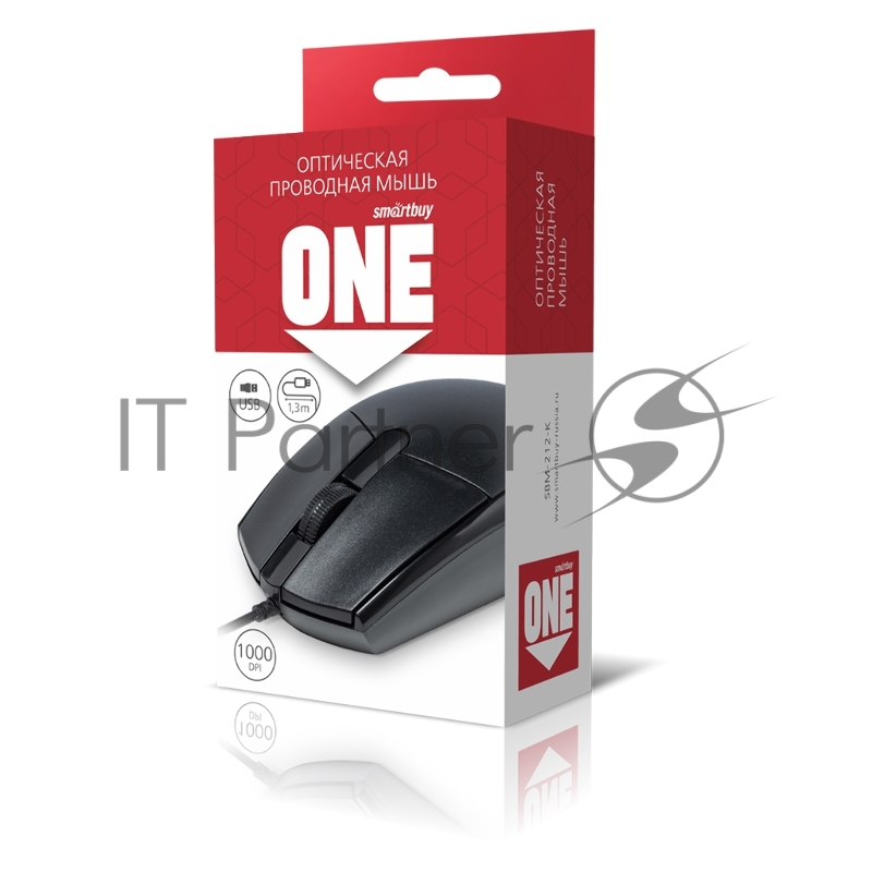 Мышь проводная SMARTBUY (SBM-212-K) ONE 212-K черный