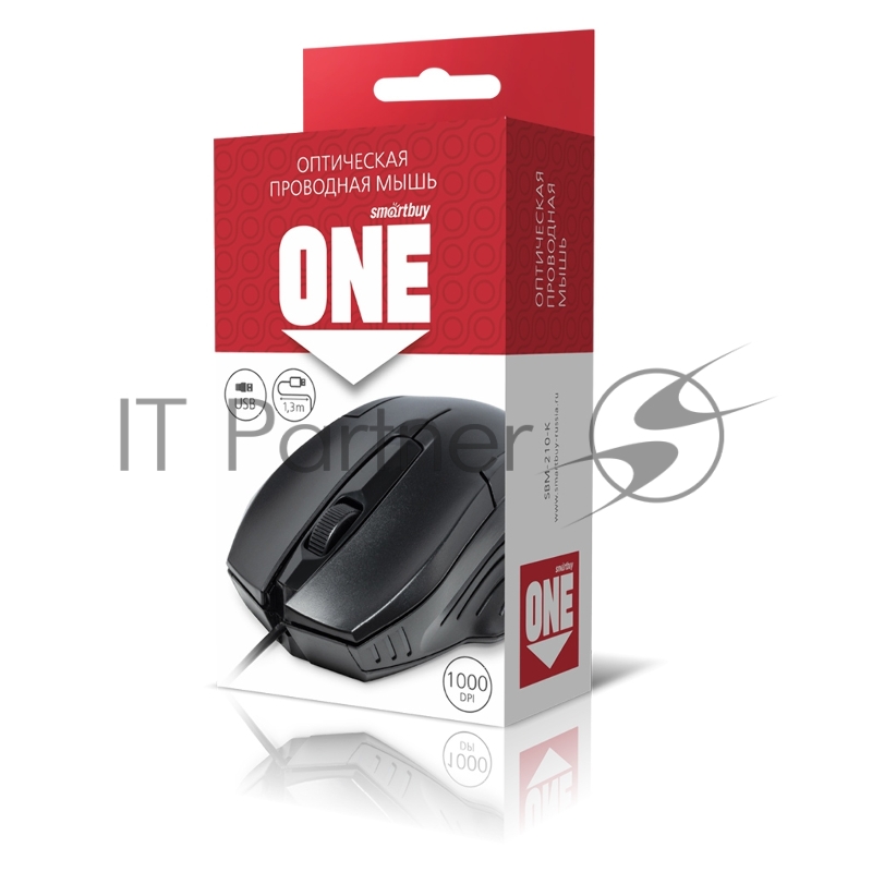 Мышь проводная SMARTBUY (SBM-210-K) ONE 210-K черный
